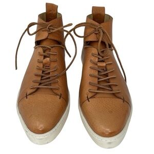Lumi Shoes Women's 8.5 Brown Leather Lace Up Sneakers